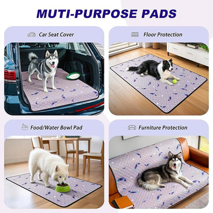 WanpeeGoo Washable Pee Pads for Dogs, 1 Pack Reusable Puppy Pads, Super Absorbent & Leakproof Dog Pads, Anti-Slip Dog Pee Pads for Puppy Training & Incontinence, Leaf Pattern, 63"x63"