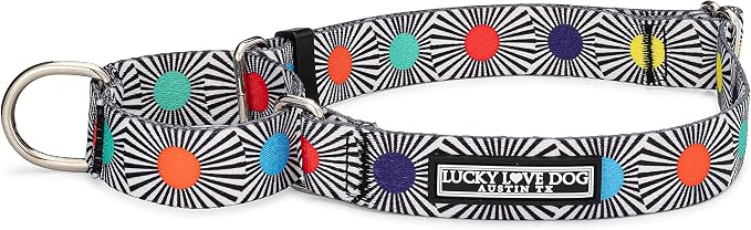 Lucky Love Dog, Adjustable Fun Style Martingale Collar for Dogs, Comfy & Bright Color, Premium No Slip Dog Collar - (Small, SOCO Mart)