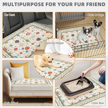 KOOLTAIL Washable Pee Pads for Dogs, 2 Pack Super Absorbent Reusable Puppy Training Pads Waterproof, Nonslip and Leak-Proof Dog Pee Pads, Large Pet Mats Whelping Pads for Floor, Crate, Couch 36"x36"