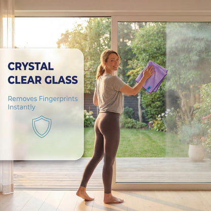 Pure-Sky Microfusion Window Thickened Magic Cleaning Cloth - Microfiber Streak Free Cleaning Cloths Reusable Magic Cleaning Wipes for Windows Glass Magic Streak Free No Wiping Marks Glasses Cleaner