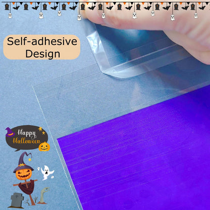 UTOYSOV 550 PCS Halloween Candy Bags, 12 Styles Self Adhesive Trick or Treat Cookie Bags for Party Gift Supplies, Cellophane Halloween Goodie Bags
