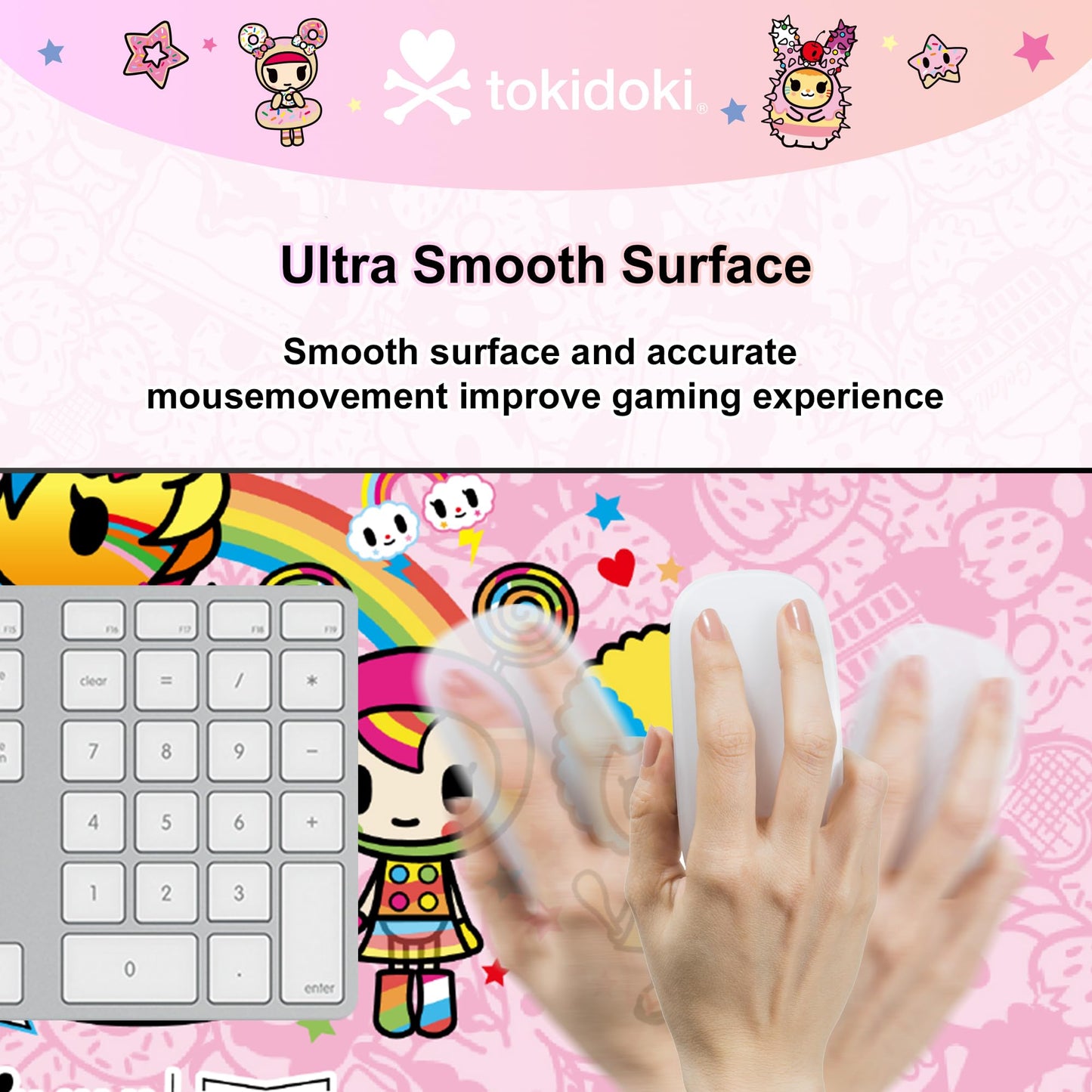 tokidoki Unicorno Mouse Pad Large Gaming Computer Mouse Pad Extended Keyboard Desk Accessories for Office Computer Laptop