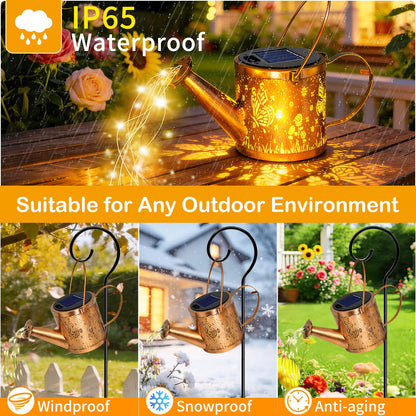 ZNYCYE Solar Watering Can Lights, Butterfly Decorative Hanging Lantern Solar Lights Outdoor Waterproof, Gifts for Mom Women Grandma Mother's Day, Retro Metal Garden Decor for Outside Yard Patio Lawn