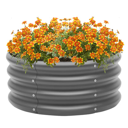 2-Pack 2x1ft Galvanized Raised Garden Bed, Outdoor Planter Bed, Metal Planter Box for Gardening and Planting