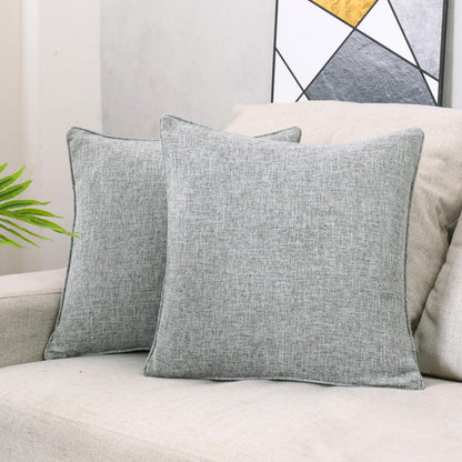HPUK Decorative Throw Pillow Covers Set of 4 Square Couch Pillows Linen Cushion Cover for Couch Sofa Living Room, 18"x18" inches, Blue
