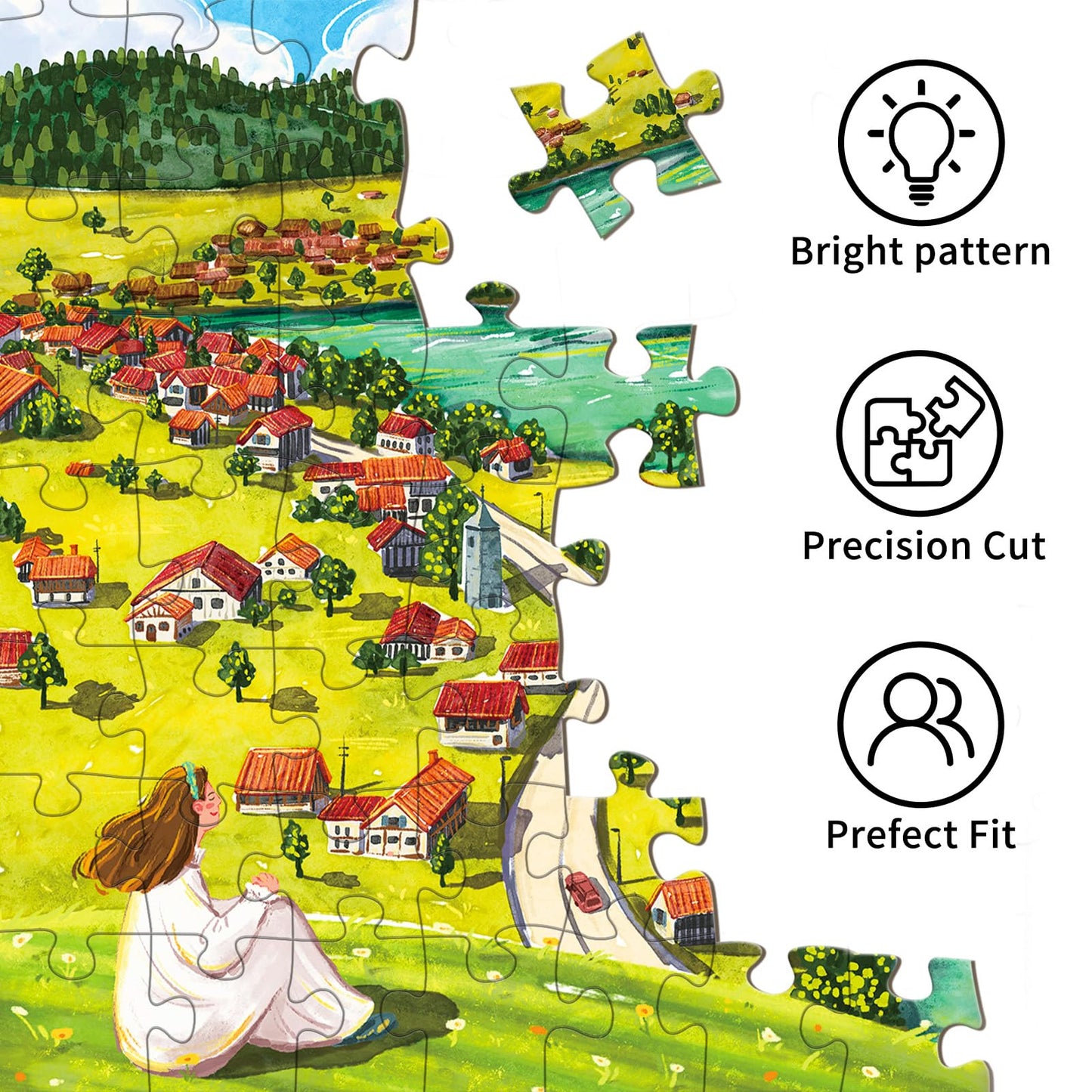 TangMosaic Puzzles for Adults 1000 Pieces, Jigsaw Puzzle for Adults, Fun Challenging Puzzle, Mountain Top Calm Puzzles Game, Interlock Perfectly No Dust, Gifts for Easter Mother’s Day