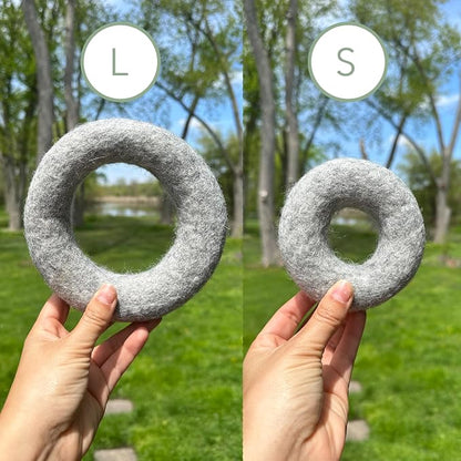 Large Wool Dog Ring Toy – Durable Organic Dog Ring for Medium & Large Dogs – Eco Friendly Natural Dog Toy – Creature ECO - 1 Pack