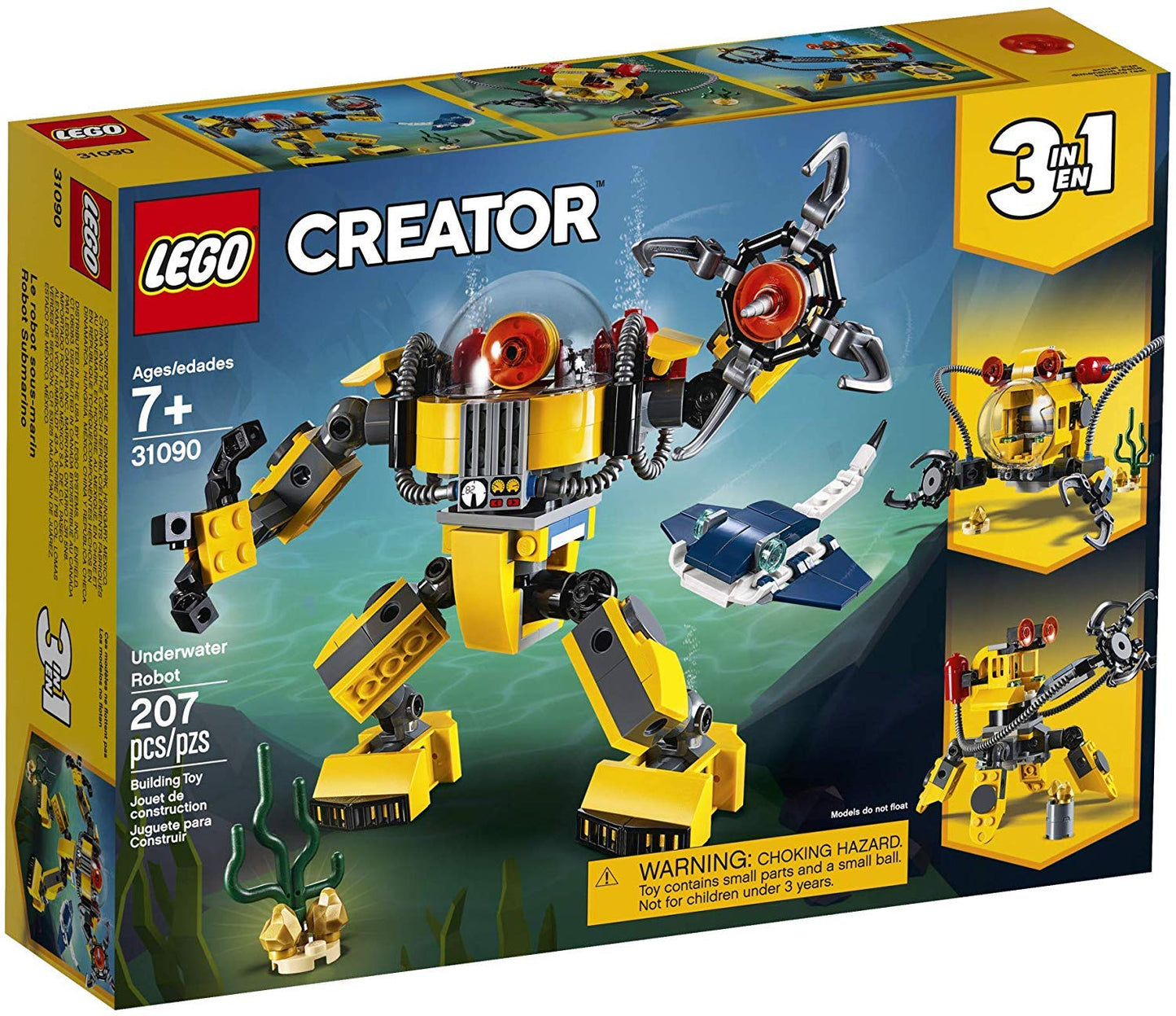 LEGO Creator 3in1 Underwater Robot 31090 Building Kit (207 Pieces)