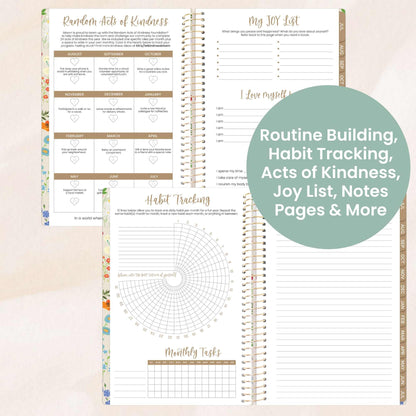 bloom daily planners 2025-2026 Academic Year Pocket Planner (July 2025 - July 2026) - 4” x 6” MINI Weekly Monthly Agenda Organizer & Calendar Book - Garden Party, Beige