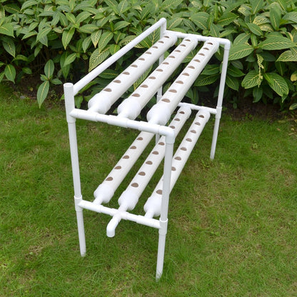 LAPOND Hydroponics Growing System Kit,54 Plant Sites 2 Layers Food-Grade PVC-U Pipes Hydroponic Grow Kit Gardening System with Water Pump, Timer,Net Pots and Sponge for Vegetables,Fruits,Herb
