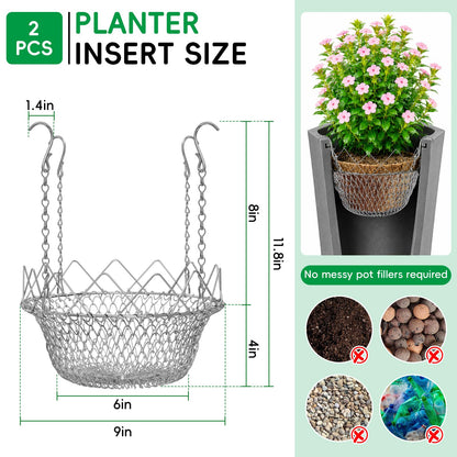 Axcoix 2 Pack Adjustable Height Plant Risers for Inside Pots, Rustproof Stainless Steel Planter Inserts for Large Tall Pots Opening 12-18 Inches Wide, Planter Lift Insert for Indoor Outdoor Planters