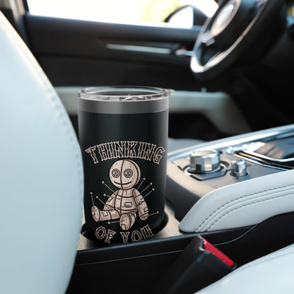 Halloween Voodoo Doll Thinking of You Funny Goth Humor Retro Stainless Steel Insulated Tumbler