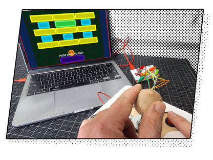 Makey Makey Retro Joystick Invention Launchpad Starter Bundle - Activity kit for STEM Engineering and Coding - Build, Customize, and Play Your Own Arcade Games