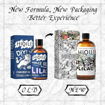 HIQILI Lilac Fragrance Oil for DIY Perfume, Candle & Soap Making, Soft Floral Scents for Essential Oils Diffuser - 5.07 Fl Oz