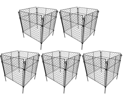 5 Pack Plant Protectors from Animals, 20Pcs 1" Mesh DIY Plant Cages 13.8"x13.8"x12", Metal Garden Animal Barrier with Stakes, Keep Rabbits & Chipmunks Out for Vegetables, Shrubs & New Plants