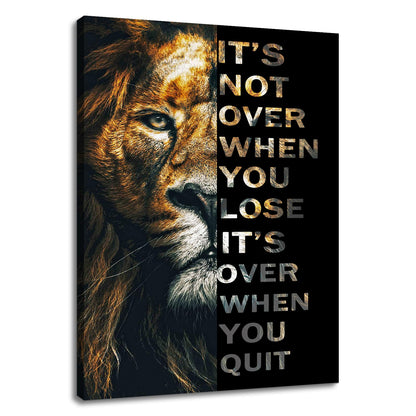 PJQART Motivational Posters Animal Lion Canvas Print Wall Art Inspirational Quote Picture Painting Modern Home Decor Inspiring Artwork for Living Room Bedroom Office Ready to Hang [18''W x 24''H]