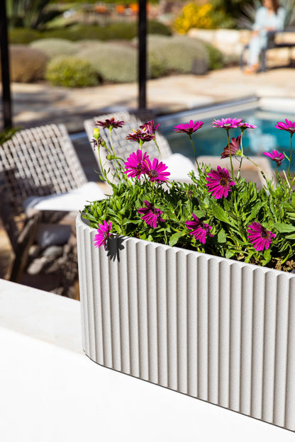 Veradek Demi Series Window Box Planter - Long Planter Box for Windowsill/Balcony | Durable Plastic-Stone Composite Material | Modern Décor for Flowers/Herbs