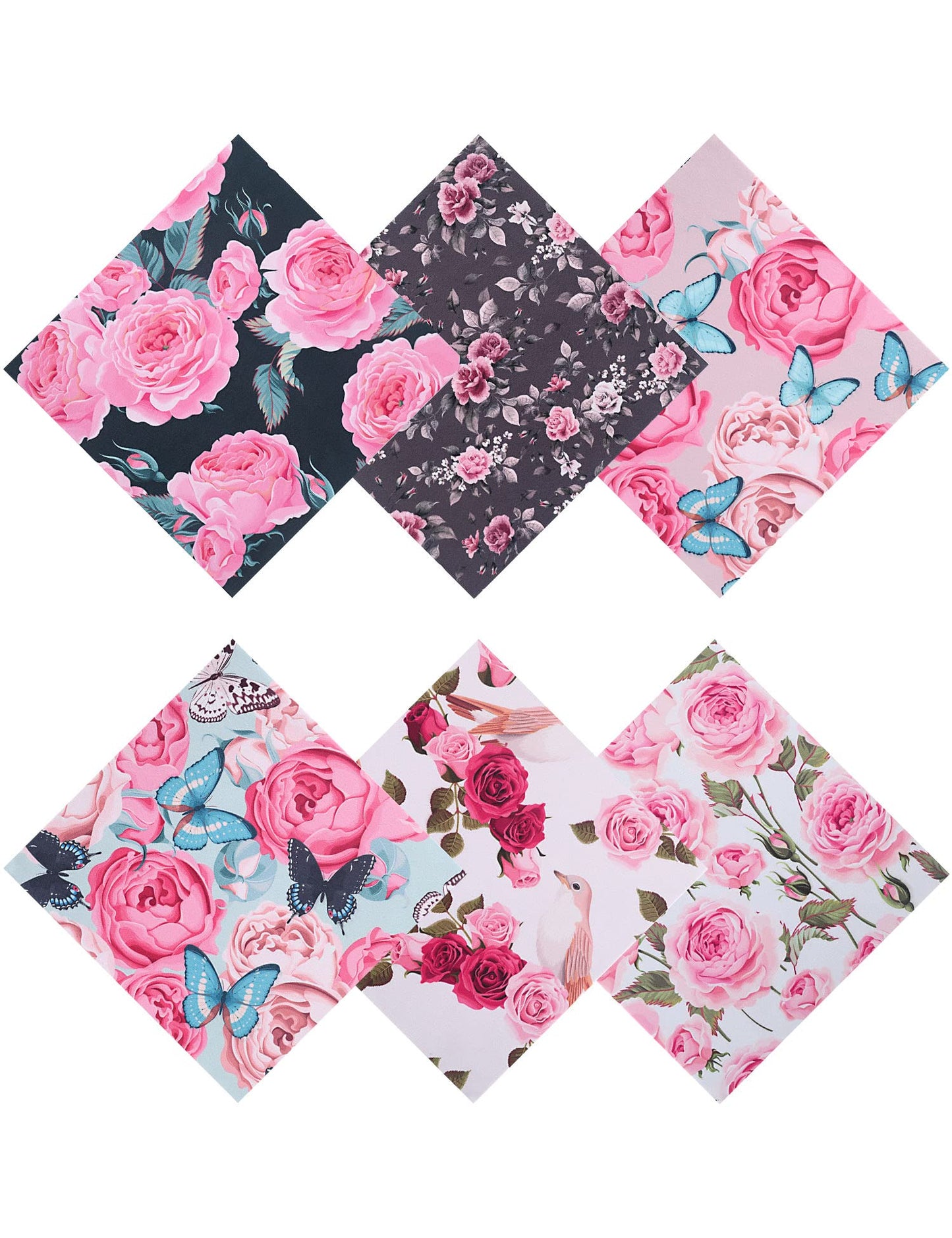 6PCS Thickened Glasses Cleaning Cloth Elegant Flower Design Microfiber Cleaning Cloth, Multi-Colored Eyeglass Lens Cleaning Cloths, Soft Wipes for Reusable Eyeglass and Phone Screens (Peony)