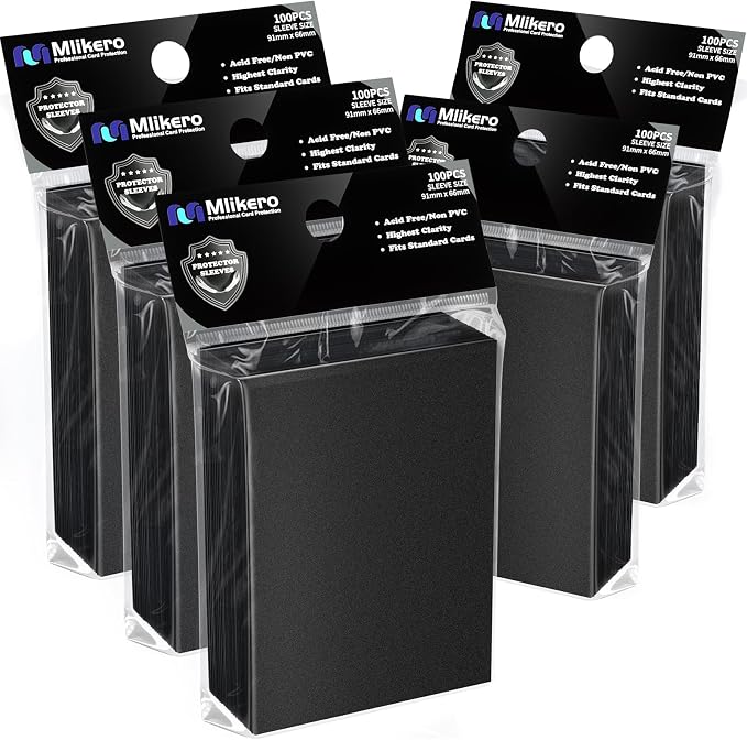 500 Counts Black Card Sleeves, Matte Card Sleeve Deck Card Protectors, Trading Card Sleeves Fit for MTG, TCG and Sports Cards