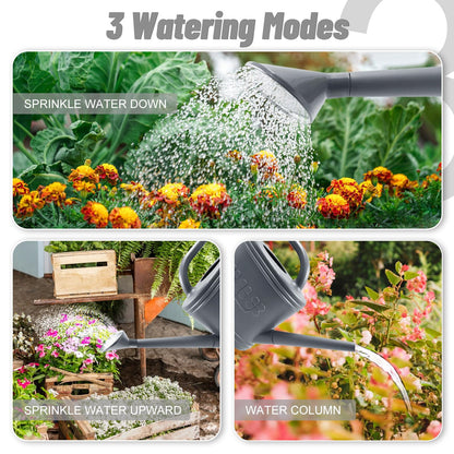 Watering Can for Indoor & Outdoor Plants, Plant Watering Can with Stainless Steel Shower Head, 1 Gallon Plastic Watering Can for Garden, Flowers, Vegetable, Greenhouse
