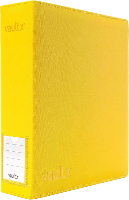 Vault X Large Ring Binder, 900 Cards, fits 9 Pocket Pages, Exo-Tec Material, 3 D-Ring Folder, for Trading Cards (Yellow)