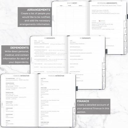 Clever Fox End of Life Planner – Final Arrangements Organizer for Beneficiary, Will Preparation, Last Wishes & Funeral Planning, A4 (Silver Black)