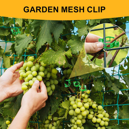owandan 200Pcs Secured Plant Support Clips - Tomato Clips for String Trellis, Grape Vine Grid Clamp for Garden Netting Climbing Plants, Fixing Stem and Vine (Green)