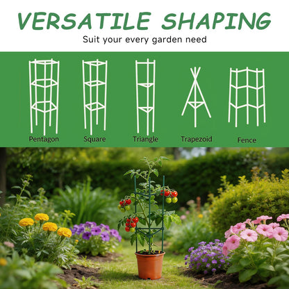100pcs Garden Stakes Arms for Tomato Cage, Plant Trellis Connectors, Attach 0.43 Inch Dia Tomato Stakes and Plant Stick Supports, 11.8in Plastic Connecting Rod (11mm, No Stake)