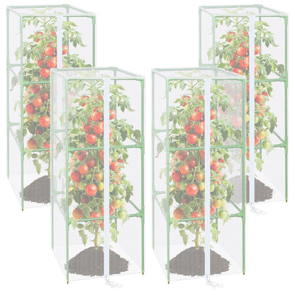 ZeeDix 43.3" x 16.1" Garden Bird Netting for Square Tomato Cage, 4 Pack Garden Mesh Barrier, Plant Covers Protect Tomatoes, Vegetables, Blueberry Bush from Birds & Pests