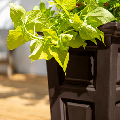 Mayne Wyndham 24-Inch Tall Planter – Self-Watering, Weather-Resistant Planter for Flowers – Durable Indoor/Outdoor Design for Patio, Porch, or Entryway