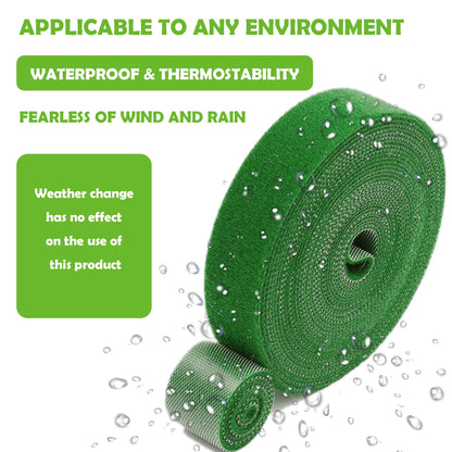 ArtFamy Green Garden Ties|Plant Ties for Climbing Plants 100 feet x1/2‘’in 3 Rolls|Plant Supports for Effective Growing Strong |Green-Recycled Plastic Garden Twine & Twist Ties for Tomato Stakes