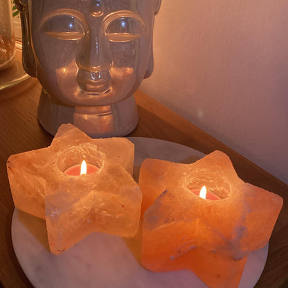 2 Tealight Candle Holders Star Shaped, 5x5x2, 2.5 lbs Each