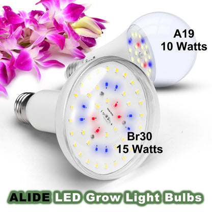 BR30 Led Grow Light Bulbs for Indoor Plants Full Spectrum,E26 BR30 Floodlight Plant Sun Grow Lamp 15W 1800lm,150-200 Watt Equivalent,Balanced Spectrum 5000K Red Blue for Seeds Greens,Flowers,1Pcs