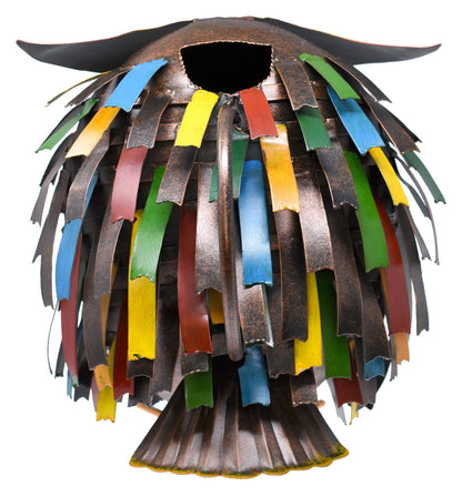 Gift Essentials GEBLUEG435 Spikey Owl Watering Can, Metal Owl Garden Decor