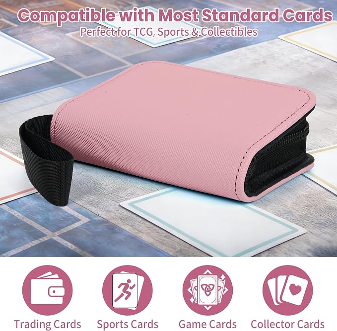 Mini Trading Card Binder Album, 1 Pocket Card Binder with 20 Double-Sided Pages 40 Pockets, Side Loading Small Card Binder for Trading Cards, Single Card Holder Book for Collectors and Kids