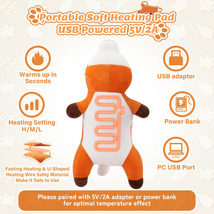 Electric Heating Pad for Period Cramps, Cuddly Soft 14" Capybara Plush with a Hot Soft Belly USB Powered, Menstrual Heating Pad Neck Shoulder Pain Relief, Gift for Women Daughter Wife