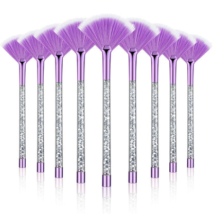 9 Pieces Facial Fan Mask Brushes, Soft Facial Applicator Brushes Tools for Peel Glycolic Makeup for Mud Cream(Champagne)