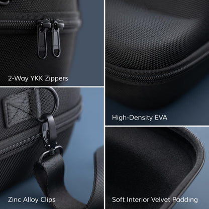 Ozueccr Hard Hat Travel Case – Storage for Baseball Caps with Carrying Handle and Adjustable Shoulder Strap, Hat Organizer Protects up to 6 Hats, for Travel and Home Storage (Black)