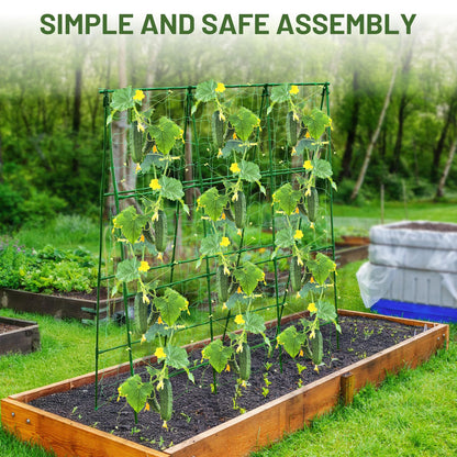 PHENEAHILL Compact A-Frame Plant Trellis for Peas, Beans & Small Climbing Plants - Rust-Resistant, Easy to Assemble, Lightweight Steel, Ideal for Raised Beds & Container Gardens(31" W x 47" H)