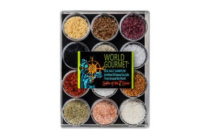 Salts of the 7 Seas Gourmet Sea Salt Sampler, 12 Unrefined All-Natural Sea Salts, Gift Set for Cooking, Grilling & Finishing