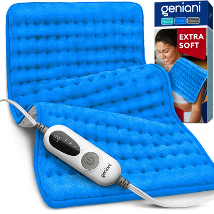 GENIANI Electric Throw - XL Electric Heating Pad for Back Pain & Cramps Relief, Birthday for Women Men Auto Shut Off, Machine Washable, Heat Pad for Neck & Shoulder, 12×24", Tabby Gray