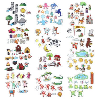 Windkream 12 Set Felt Board Stories Pieces Set Felt Animals Bible Fairy Tales for Preschool Animals Figures Flannel Board Stories for Toddlers Preschool Kindergarten Storytelling (Fairy Tales)