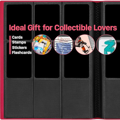 【2026】Trading Card Binder 9 Pocket, Premium Sports Collection Binder Game Cards Book with Sleeves Side Loading, Anti-open Strap Double Sided Waterproof 360 Card Folder