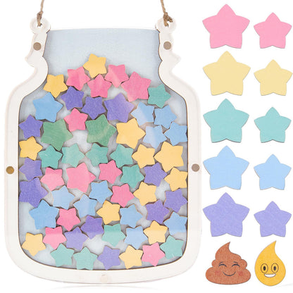 102 PCS Stars Reward Jar for Kids Large Reward Chart for Toddlers Reward System Behavior Chart for Kids Back to School 9.84" X 13" Incentive Jar for Boys Girls Class Students Behavior Management Tools