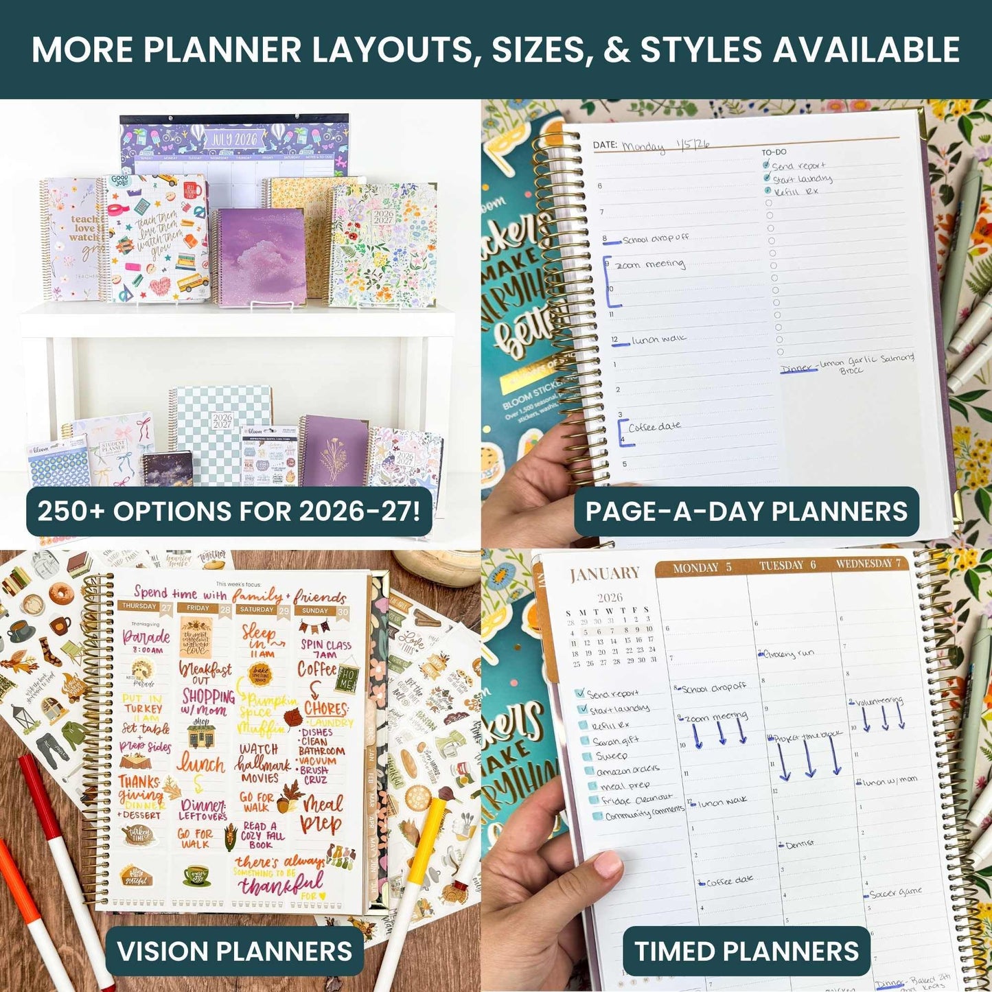 bloom daily planners 2026-2027 Planner - Academic Year (July 2026 - July 2027) Monthly & Weekly Soft Cover Planner for Women - 13 Month Calendar Agenda Book with Stickers - 5.5" x 8.25" - Coastal Calm