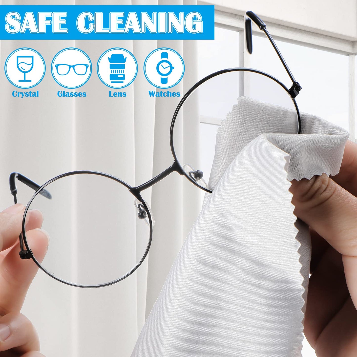 Fabbay 200 Pcs Microfiber Cleaning Cloths for Glasses, 7 x 6 Inch Screen Microfiber Cloths, Lens Wipes for Eyeglasses Smart Phones Laptops Tablets Lens LCD Camera TV Screens(Black, Gray)