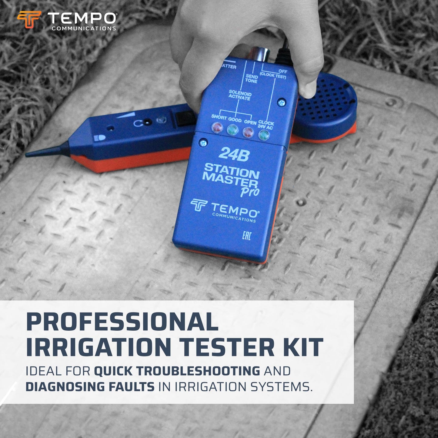 TEMPO Station Master Pro Sprinkler Valve Locator | Activate Solenoids, Chatter Solenoids, Send Tone, Locate Valve Boxes (Pro Grade Model) (24BK)