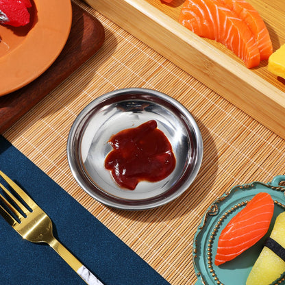 Sosoport 10Pcs Stainless Steel Small Plates 3.93 Inch Round Sauce Dishes for Condiments Mustard Appetizer Bowls Ideal for Home Kitchen Dining Entertaining