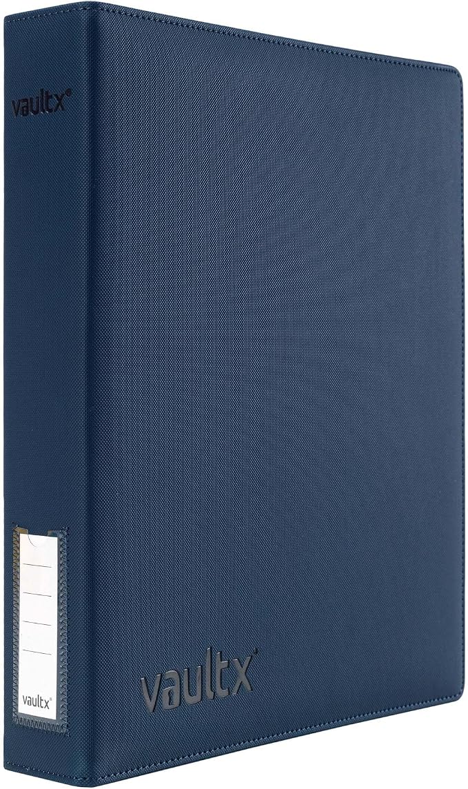 Vault X Slim Ring Binder, 540 Cards, fits 9 Pocket Pages, Exo-Tec Material, 3 D-Ring Folder, for Trading Cards (Blue)