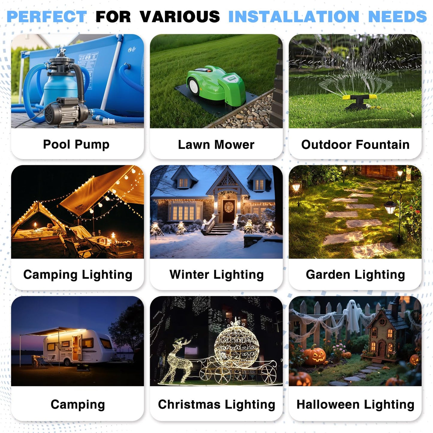 Flemoon [3 Pack] Outdoor Extension Cord Safety Cover, IPX4 Weatherproof Electrical Box to Protect Outdoor Outlet, Plug, Socket, Halloween, Christmas Holiday Decoration Light, Green